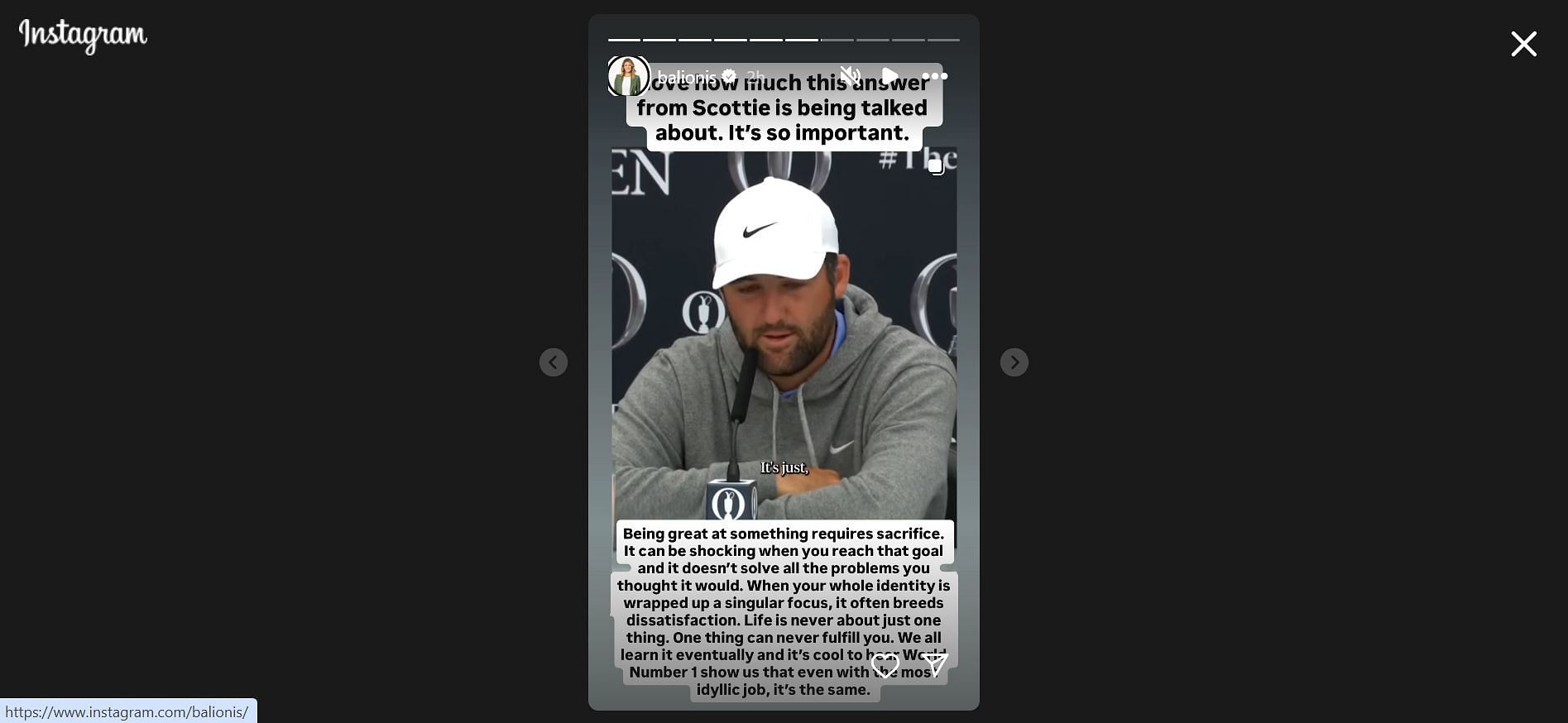 Still taken from Amanda Balionis' Instagram story (Image Credit: @balionis)